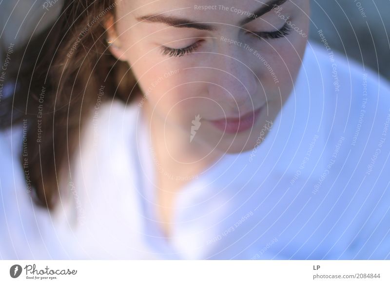 portrait of a girl with closed eyes Lifestyle Beautiful Healthy Wellness Harmonious Well-being Contentment Senses Relaxation Calm Meditation Human being