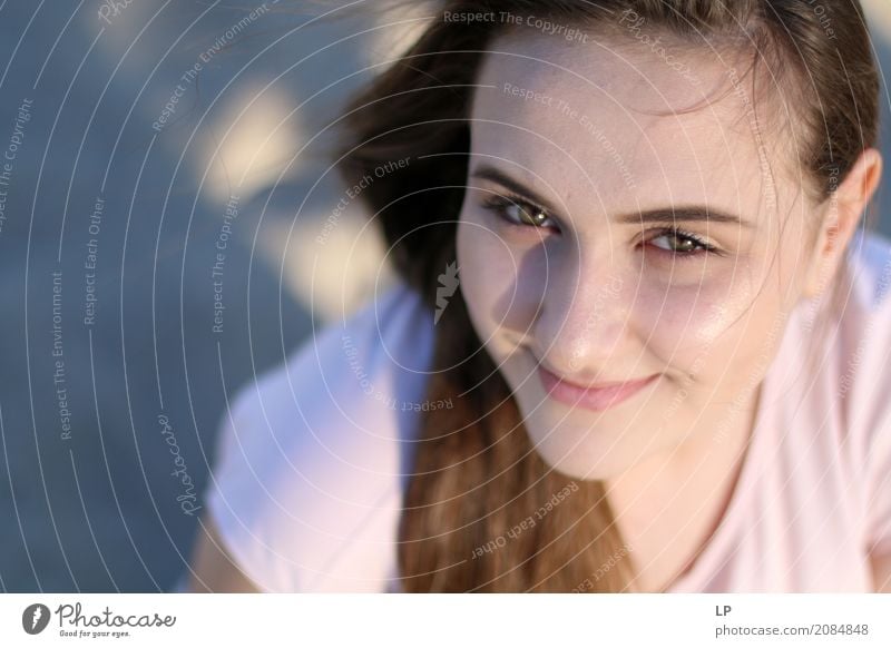 girl smiling, looking at the camera Lifestyle Beautiful Hair and hairstyles Healthy Wellness Harmonious Well-being Contentment Senses Relaxation Calm Meditation