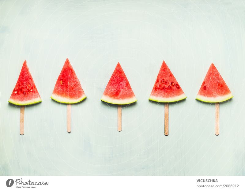 Watermelon Ice on a stick Food Fruit Dessert Organic produce Vegetarian diet Diet Juice Lifestyle Style Design Healthy Healthy Eating Summer Fitness