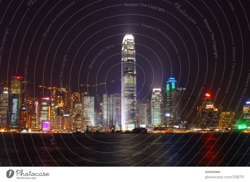 2IFC Hong Kong High-rise Light Night Large Might Hongkong China Los Angeles Two International Finance Centre Skyline Lamp Gigantic