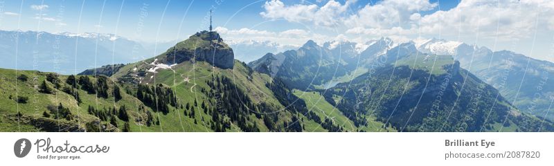 Panorama Hoher Kasten Vacation & Travel Tourism Summer Nature Landscape Beautiful weather Rock Alps Mountain Mount Säntis Free Gigantic Tall Warmth Switzerland