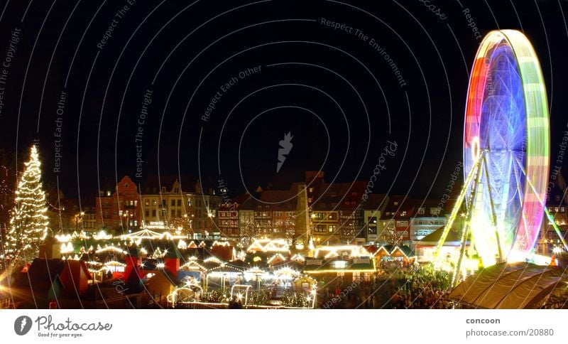 Erfurt Christmas Market (Panorama) Ferris wheel Multicoloured Christmas tree Christmas & Advent Adorned Glittering Thuringia Europe Light Christmas mood