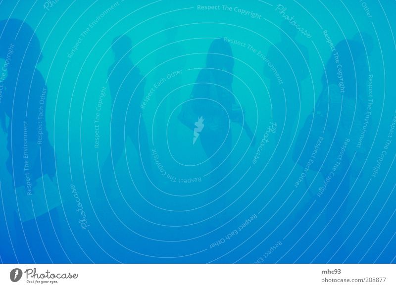 Orienteering in blue Work of art Fog Going Dream Infinity Blue Calm Chaos Colour Change Far-off places Colour photo Subdued colour Artificial light Light