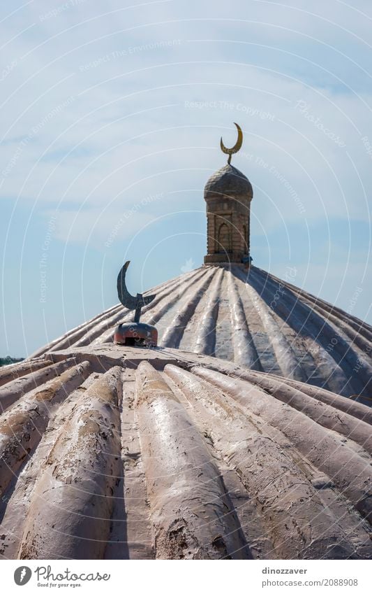 Crescent moon on the mosque, Samarkand, Uzbekistan Vacation & Travel Culture Sky Moon Building Architecture Old Religion and faith Tradition Hazrat Khizr Mosque