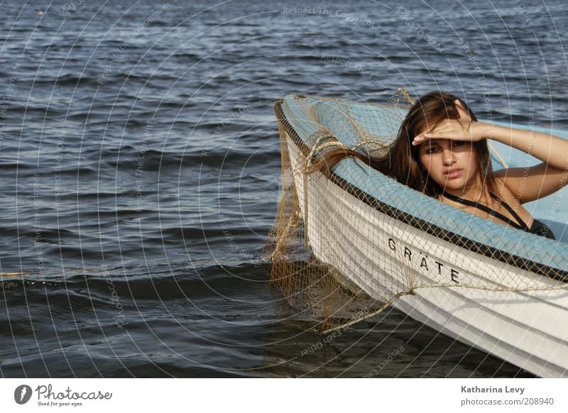 @ the ocean II Life Calm Vacation & Travel Adventure Far-off places Freedom Expedition Summer Summer vacation Sunbathing Ocean Human being Feminine Young woman