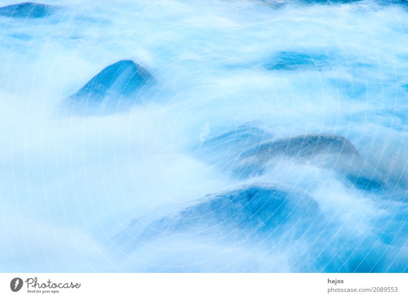 Surf of the Atlantic with rocks in long-term exposure Ocean Nature Rock Coast Soft Blue Black White Mysterious Atlantic Ocean volcanic rock Mystic Dramatic