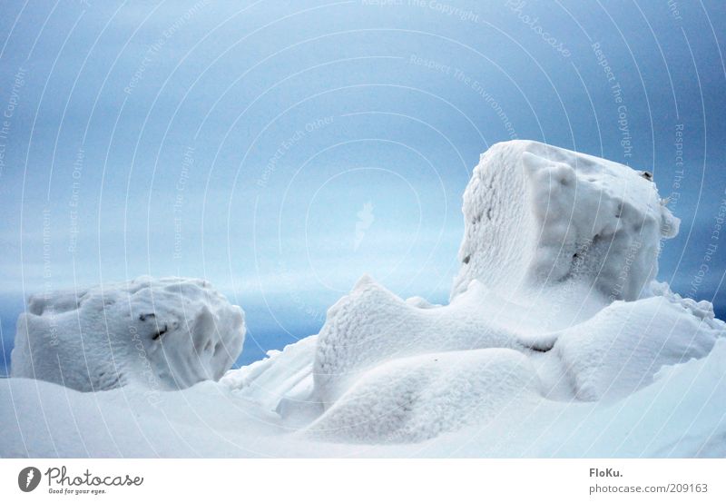 In the land of ice cubes Environment Nature Landscape Sky Clouds Winter Climate Climate change Ice Frost Snow Esthetic Cold Blue White The Arctic Antarctica