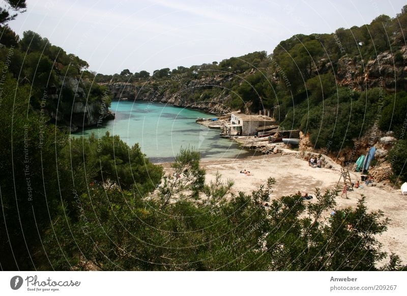 Cala Pi - Dream bay on Mallorca Environment Nature Landscape Elements Water Cloudless sky Summer Beautiful weather Canyon Beach Bay Fjord Ocean