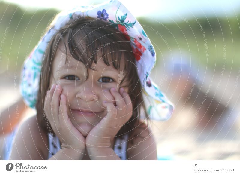 portrait of a happy girl Lifestyle Joy Beautiful Wellness Harmonious Well-being Contentment Senses Leisure and hobbies Mother's Day Human being Child Baby