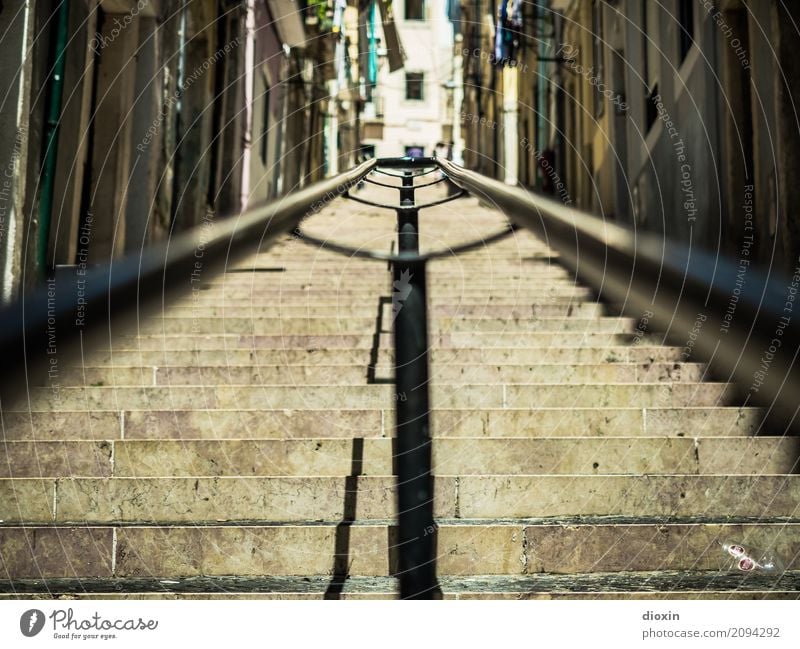 Handrail in Lisbon Vacation & Travel Tourism Far-off places Sightseeing City trip Portugal Capital city Port City Downtown Old town Deserted