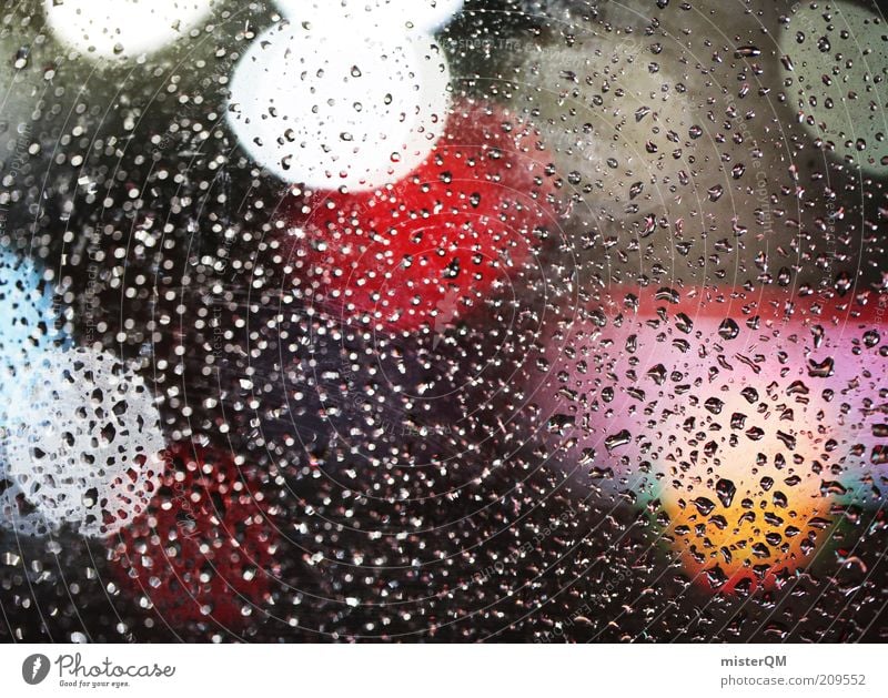 I love Friday's. Esthetic Rain Slice Wet Blur Light Sea of light Fluorescent Point of light Night shot Drops of water Weather Colour photo Multicoloured