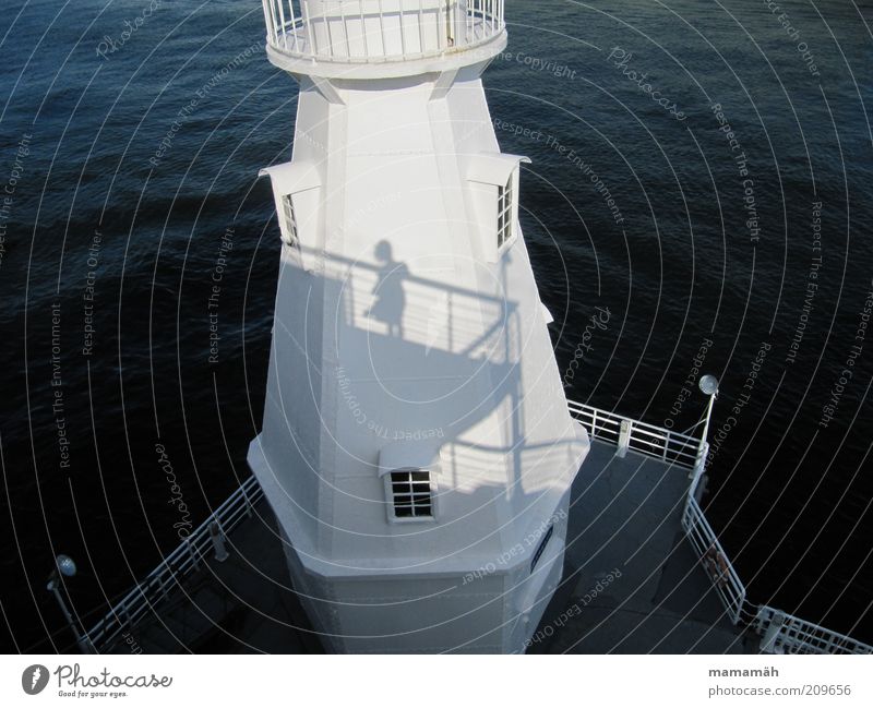 windswept Harbour Lighthouse Looking Stand Wait Wind Water White Blow Ocean Orientation Coast Window Railing Skirt Navigation Vantage point Shadow