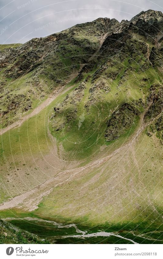 glacier break Environment Nature Landscape Meadow Rock Alps Mountain Peak Glacier Esthetic Gigantic Sustainability Natural Green Loneliness Idyll Climate