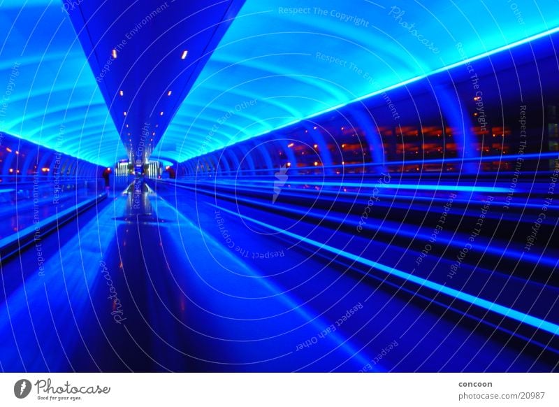 Cool Britannia Manchester England Great Britain Future Futurism Light Europe Blue Airport Lighting stylish Movement motion