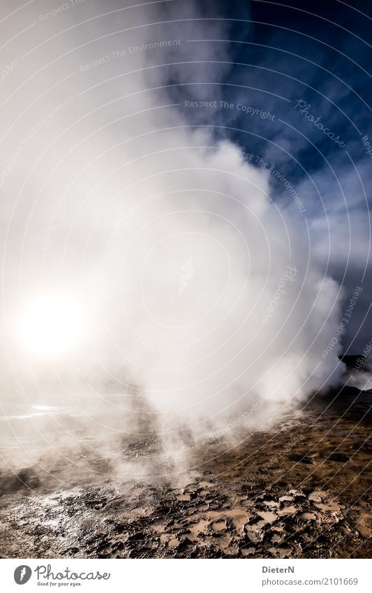 steaming Environment Nature Elements Earth Sand Air Water Sky Clouds Summer Climate Weather Blue Brown White Iceland Source Steam Tracks Solfatarenfeld