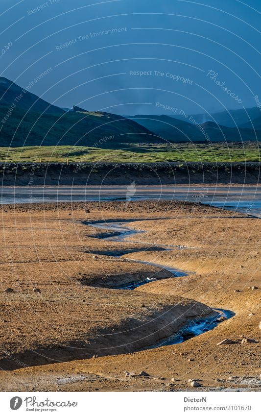 fields Environment Landscape Elements Sand Sky Clouds Summer Climate Weather Bad weather Mountain Peak Wet Blue Green Orange Black Iceland Source Hot