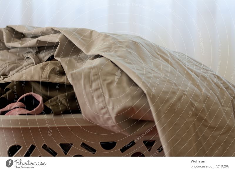 laundry basket Clothing Pants Laundry basket Bright Clean Gray White Cleanliness Pure Textiles Colour photo Interior shot Deserted Sunlight Heap Washing day Day