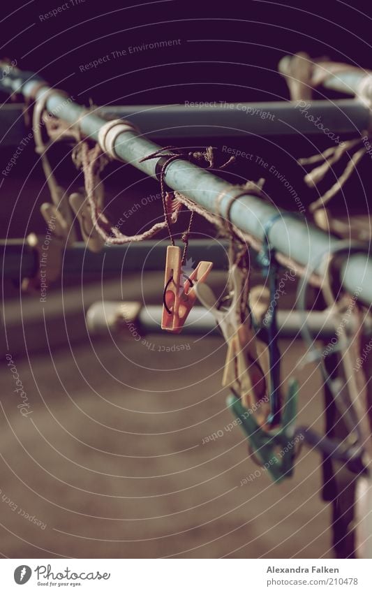 clothespin in Japan. Hang Clothes peg Multicoloured Bleached Rod clothes pole Hold Colour photo Subdued colour Day Blur Shallow depth of field Cotheshorse