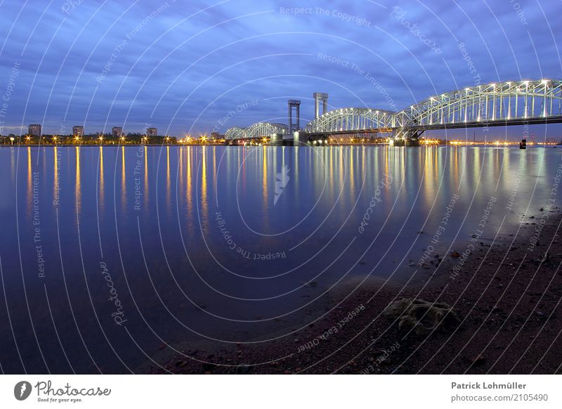 Finland Railway Bridge St. Petersburg Vacation & Travel Tourism City trip Environment Nature Landscape Water Clouds Night sky River bank Newa St. Petersburgh