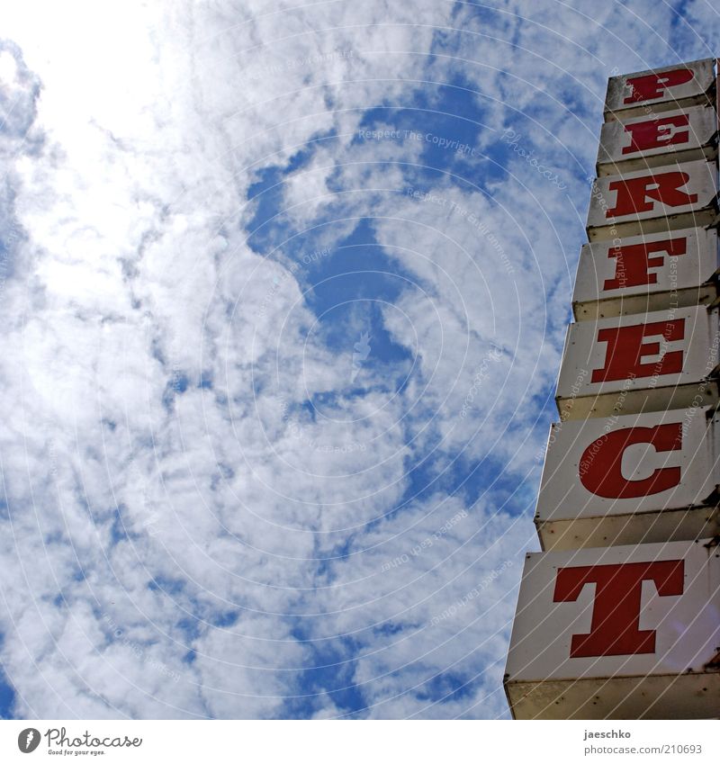 Fits Sky Clouds Sunlight Summer Climate Weather Beautiful weather Characters Signs and labeling Positive Blue Optimism Perfect Neon sign Cloud cover Tear open