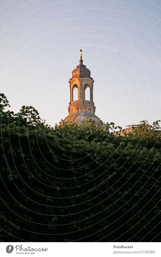 #A# Dresden sun Art Esthetic Frauenkirche Domed roof Saxony Tourist Attraction Landmark Gold City trip Tourism Tower Church Brühlsche Terrasse Baroque