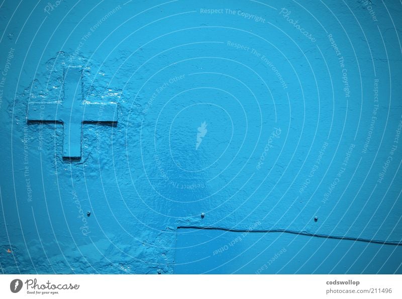The Onedin Line Steel Sign Blue Crucifix Rivet Tin Painted Canceled Calm Minimalistic Repair Repaired Varnish Varnished Plus Ship's side Colour photo