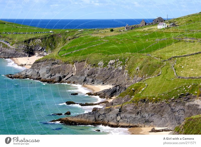 Ireland is so beautiful.... Nature Landscape Horizon Summer Beautiful weather Grass Waves Coast Ocean Tourist Attraction Exceptional Fresh Gigantic Natural