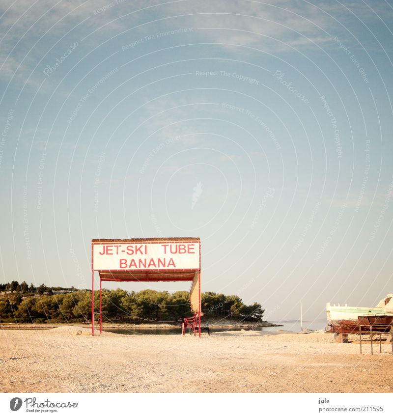 let's have fun! Landscape Sky Plant Coast Signs and labeling Joy Joie de vivre (Vitality) Jet-ski Aquatics Text Summer Vacation & Travel Colour photo