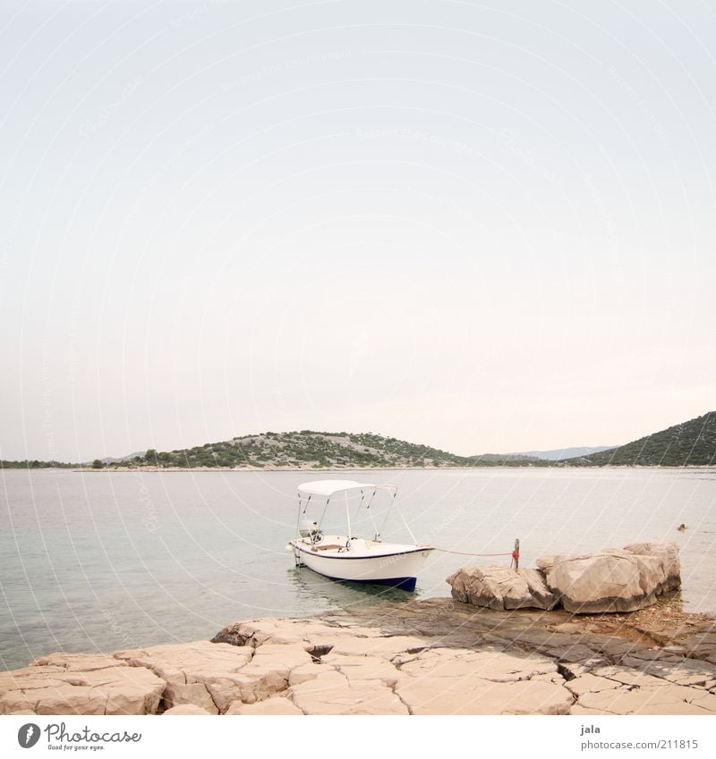 rent a boat Vacation & Travel Summer Mountain Landscape Sky Hill Coast Bay Ocean Island Croatia Boating trip Motorboat Joy Colour photo Exterior shot Deserted