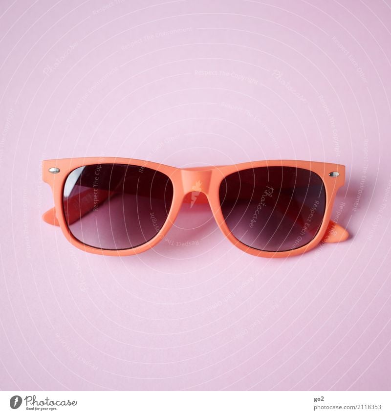 sunglasses Vacation & Travel Summer Summer vacation Accessory Sunglasses Esthetic Cool (slang) Orange Pink Red Leisure and hobbies Colour photo Interior shot