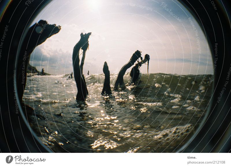 Dance of the water spirits Wood Ocean Washed out Waves Air bubble Water Damp Wet Ogre Monster Fisheye Sky Washer Beach Coast Ghosts & Spectres  Ghostly Direct