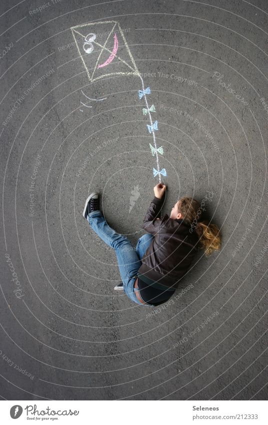 We're flying after summer. Playing Children's game Trip Adventure Far-off places Freedom Human being Hair and hairstyles Street painting Autumn Pants Jacket