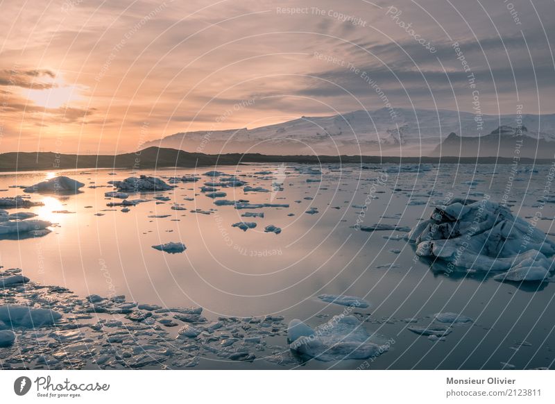 Diamond Beach, Jökulsárlón Glacier Lagoon, Iceland Nature Landscape Sunrise Sunset Climate Frost Waves Coast Lava beach Take a photo Travel photography