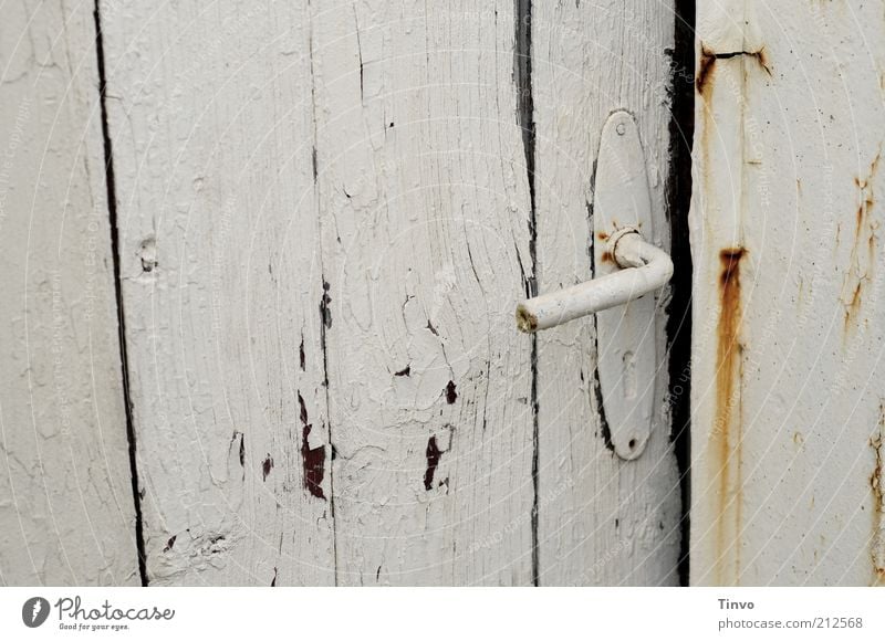 come in... Door Old Transience Change Weathered Door handle White Gate Wooden door Flake off Paintwork Curiosity Exciting Rust Uninhabited Broken Historic Metal