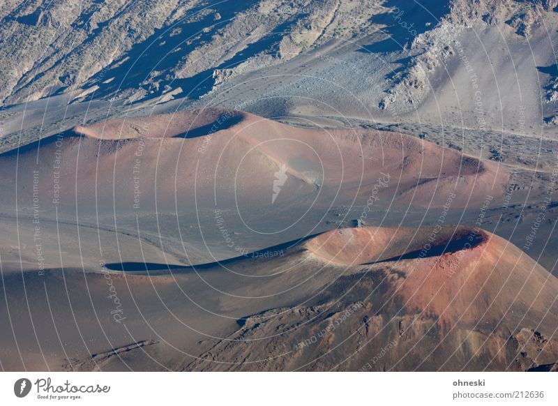 volcano Landscape Elements Earth Volcano Haleakala Volcanic crater Crater rim Brown Red Colour photo Light Shadow Sunlight Exterior shot Deserted