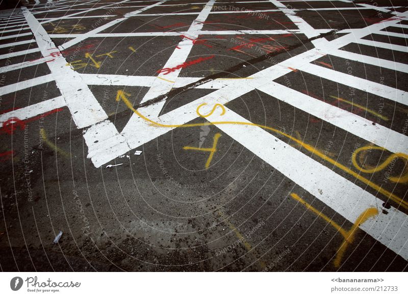 Always follow the inscription Transport Traffic infrastructure Road traffic Street Crossroads Stone Concrete Sign Characters Signs and labeling Graffiti Arrow