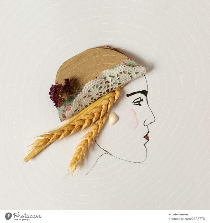 summer Leisure and hobbies Handicraft Summer Feminine Nature Grain Accessory Hat Paper Decoration Mussel shell Looking Wait Blonde Beautiful Natural Warmth