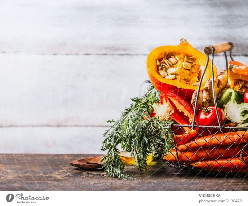 Various autumn seasonal organic vegetables in basket Food Vegetable Nutrition Organic produce Vegetarian diet Diet Shopping Style Design Healthy Healthy Eating