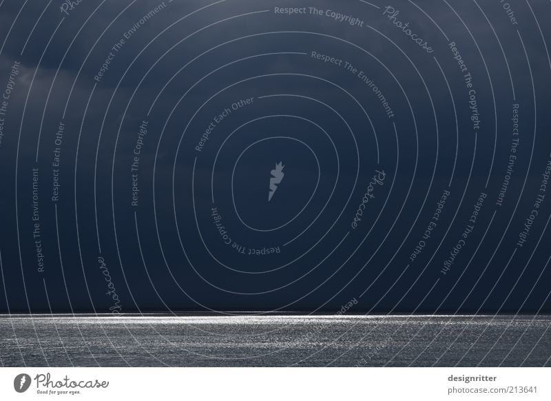 Five to twelve Water Clouds Storm clouds Horizon Climate Climate change Weather Wind Gale North Sea Ocean Dark Wild Power Might Calm Fear Dangerous Respect