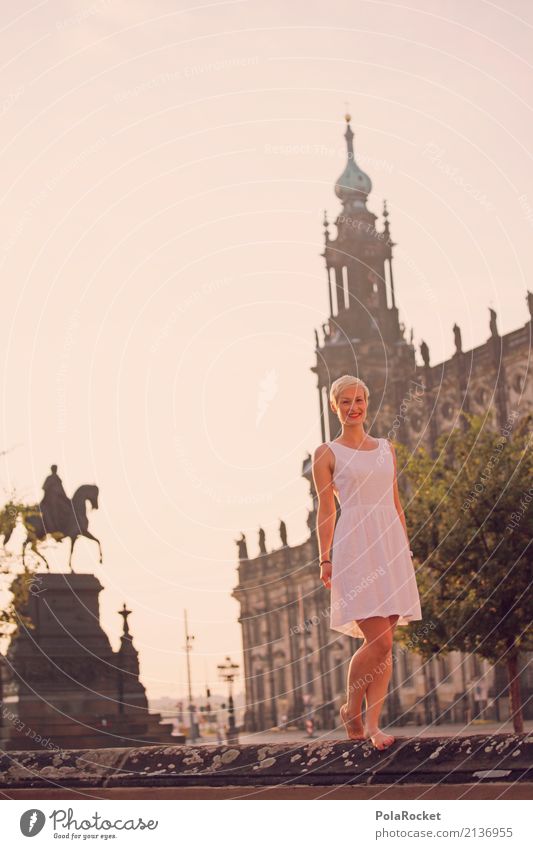 #A# Dresden fountain dancer Art Work of art Esthetic Dresden Hofkirche Baroque Baroque garden Equestrian statue Downtown Culture Manmade landscape