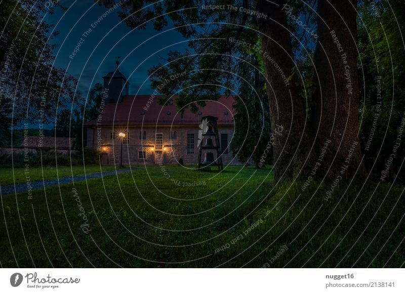 St. Elisabeth Church Georgenthal / Thuringia Architecture Culture Night sky Spring Summer Autumn Grass Thueringer Wald Germany Village Small Town Deserted