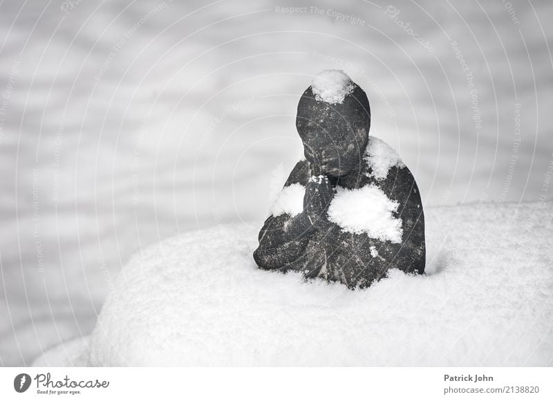 Silence in the snow Wellness Harmonious Calm Meditation Snow Stone Relaxation Healthy Happy Joie de vivre (Vitality) Safety (feeling of) Warm-heartedness