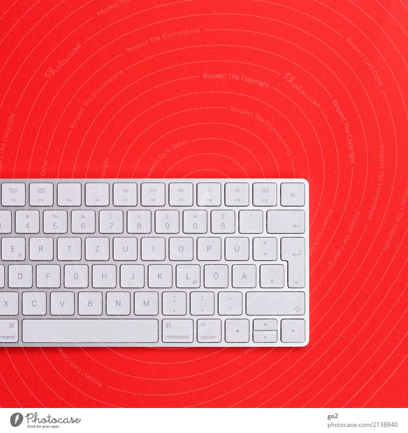 Keyboard on red background Work and employment Profession Office work Workplace Services Media industry Advertising Industry Business Hardware Technology