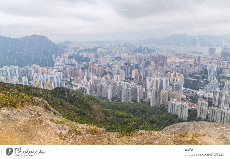 Hong Kong Panorama of Lion Rock Trip Island Mountain Nature Skyline Architecture Beautiful panorama Lion skirt lion rock hill Vantage point China Hongkong