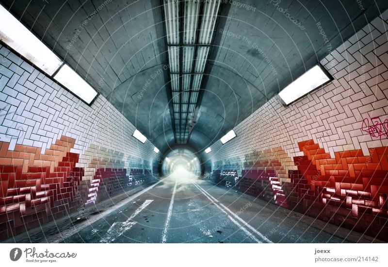 You Tube Deserted Tunnel Traffic infrastructure Lanes & trails Sign Road sign Line Arrow Fog Tübingen bicycle tunnel Pipe Lighting Ground fog Tile mini plug