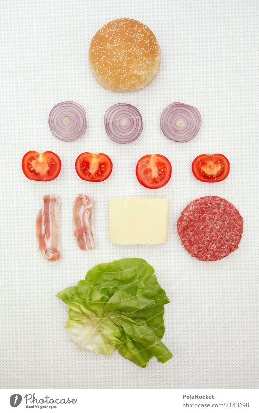 #AS# Self Made Burger Art Esthetic Hamburger Cheeseburger Delicious Nutrition Eating Self-made construction kit burger buns Roll Onion Tomato Bacon Minced meat