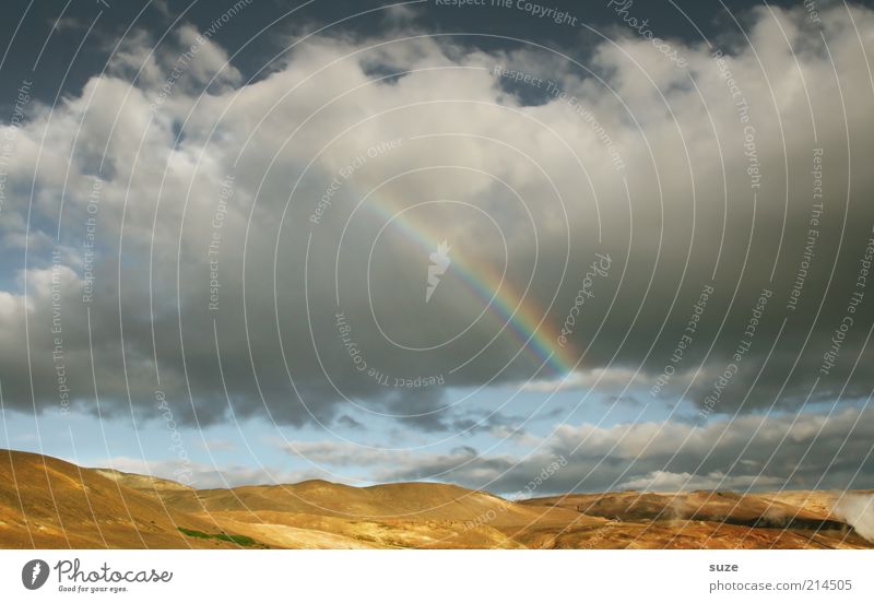 rainbow Vacation & Travel Mountain Environment Nature Landscape Elements Earth Sky Clouds Summer Weather Illuminate Fantastic Iceland Rainbow Mývatn Phenomenon