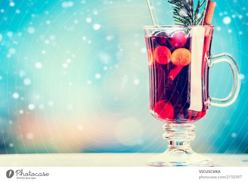 Mulled wine with spices on a winter's day Beverage Hot drink Cup Style Design Winter Feasts & Celebrations Christmas & Advent Snow Tradition Background picture