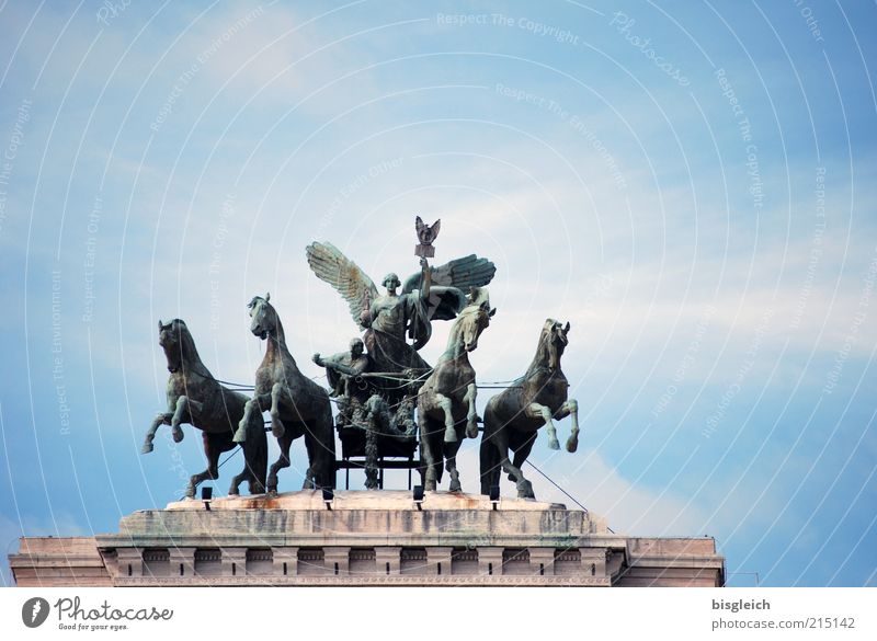 not the Brandenburg Gate ... Rome Italy Europe Capital city Court building Carriage and four Tourist Attraction Horse-drawn carriage 4 Animal Blue Might