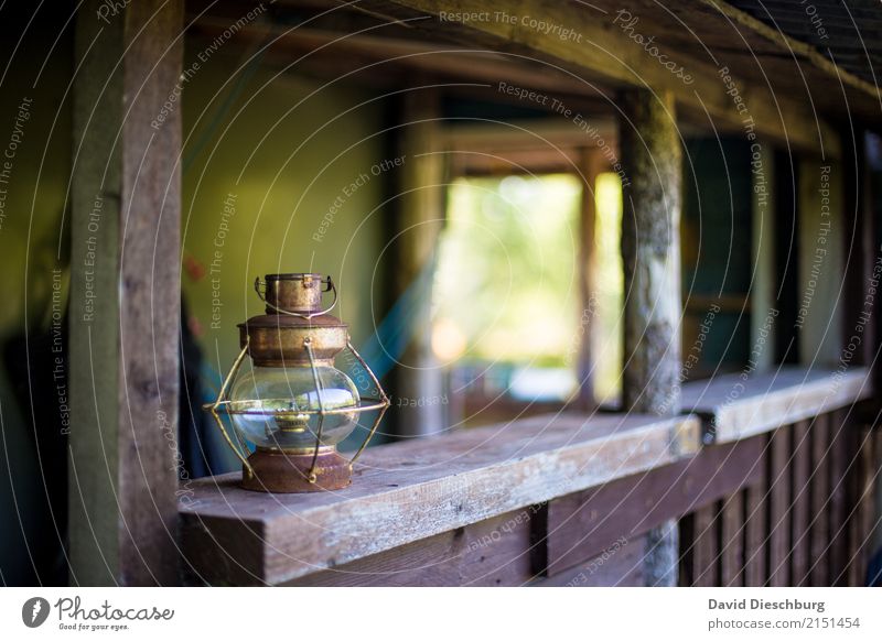 old lamp Vacation & Travel Expedition Hiking Brown Green White Lamp Landscape format Old Rustic Lighting kerosene kerosene lamp Wooden hut Veranda Romance